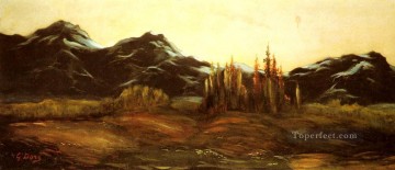  landscape Oil Painting - Louis Christophe A Mountainous Landscape With A Balloon landscape Gustave Dore